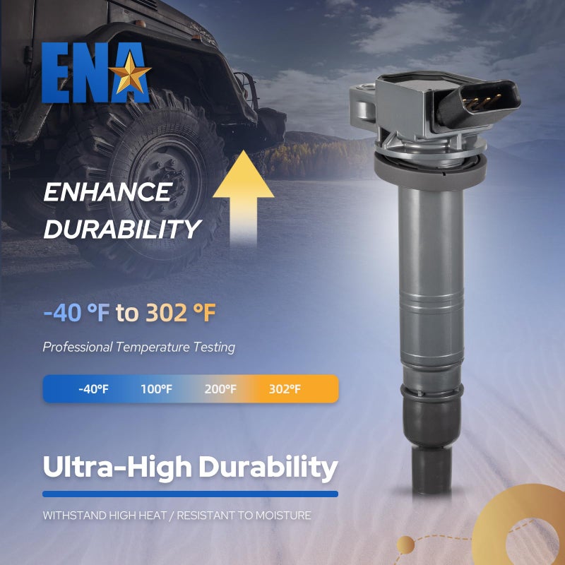 ENA Set of 4 Ignition Coil Coils Pack Compatible with Toyota Lexus Tundra 4Runner Tacoma Solara Matrix 2008 IS F 2006 2007 2008 2009 2010 2011 for UF495 C1426 90919T2006 1.8L 2.4L 4.7L 5.0L - Image 5